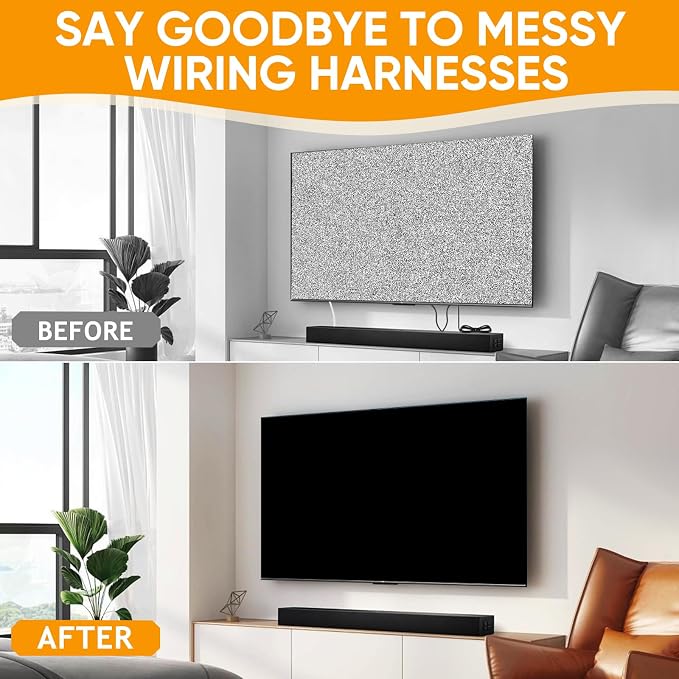 in Wall Cable Management Kit, Cord Hider for Wall Mounted TV - Includes Power & Low Voltage Cable Management