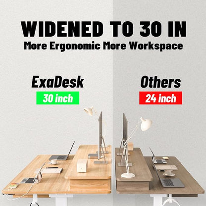 63 * 30 Inches Electric Standing Desk Adjustable Height with 4 Drawers, Double Storage Shelves Stand Up Desk, Home Office Workstation Sit Stand Desk (Nature)