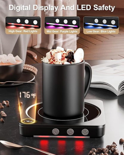 Mug Warmer - 36W Coffee Mug Warmer for Desk with Temperature Display, 2-12Hrs Auto Shut Off, Smart Candle Warmer - Ideal Coffee Gifts Accessories Keep Beverages Coffee Warmer