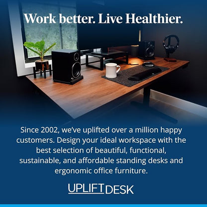 UPLIFTDESK E7 LED Desk Lamp – Adjustable 3 Color Modes, Dimmable Home Office Desk Light for Standing Desk, Dual Monitors, Aluminum Task Lamp (Silver Lamp, Silver Base)
