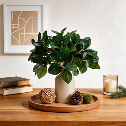 12 Inch Artificial Plant Indoor,Small Fake Plants Eucalyptus Stems With Vase,Faux Greenery In Pot For Farmhouse Home Decor,Bathroom Living Room Kitchen Office Coffee Table Centerpiece (cream white)