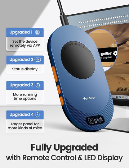 Vaydeer Air 3 Ultra Mouse Mover with APP, Ultra Slim Mouse Jiggler with Timer Function, Undetectable & Noiseless, Simulates Realistic Mouse Movement, Driver-Free, Keeps PC Active (Dark Purple)