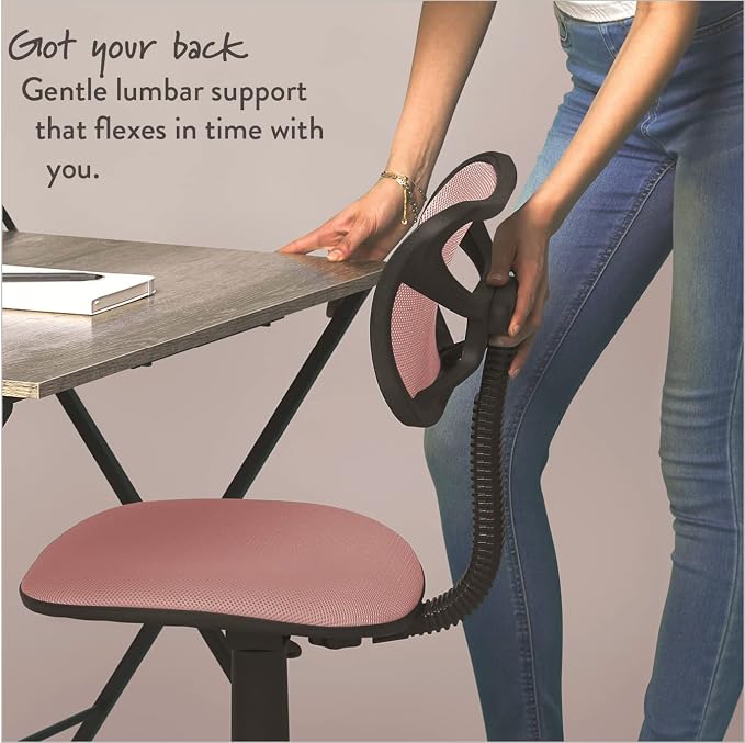 Urban Lifestyle Swivel Mesh Desk Chair, Blush 21D x 21W x 34H in