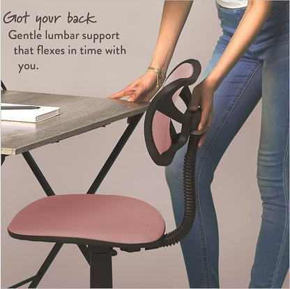 Urban Lifestyle Swivel Mesh Desk Chair, Blush 21D x 21W x 34H in