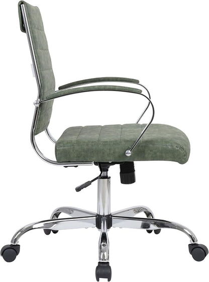 LeisureMod Benmar Ergonomic Executive Office Chair with Adjustable Height & Swivel for Modern Home and Conference Room