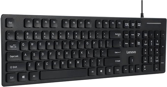 Lenovo 305 Wired USB-C Keyboard with Numeric Keypad, Full Size Keyboard, Slim Design, Black, USB-C Connectivity, Dedicated Function & AI Keys, for Gaming PC, Laptop, Desktop, Tablet, Home Office
