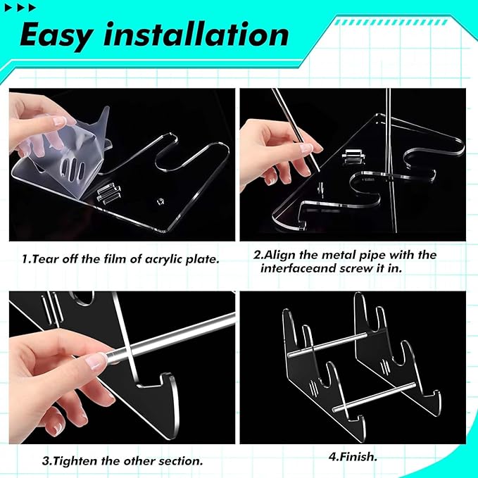 Acrylic Keyboard Display Stand Holder Mechanical Computer Stand Shelf for Desk Transparent Acrylic 3 Tier Keyboards Storage Holder Tray for Computer Tablet Picture Frame