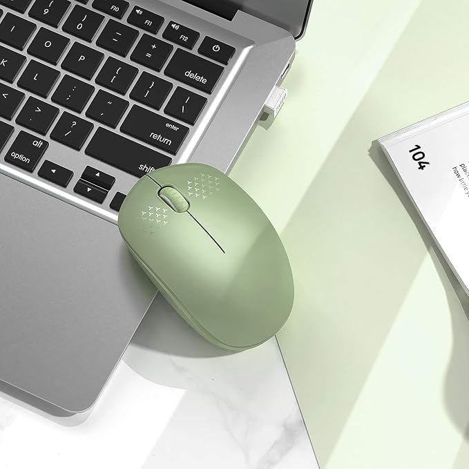 seenda Wireless Mouse, 2.4G Noiseless Mouse with USB Receiver Portable Computer Mice for PC, Tablet, Laptop with Windows System (Olive Green)