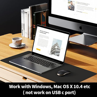 VssoPlor Wireless Mouse, 2.4G Slim Portable Computer Laptop Mouse with Nano Receiver Quiet Silent Optical Mice for Notebook, PC, Laptop, Computer-Black and Gold