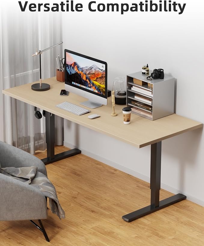 Universal 36 x 24 One-Piece Solid Wood Table Top, 1" Thick Desktop for Stand Up Height Adjustable Desk Frames, Home Office Tabletop, Countertop DIY