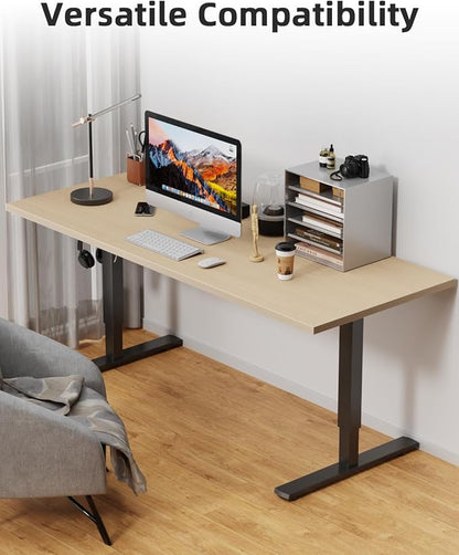 Universal 48 x 24 One-Piece Solid Wood Table Top, 1" Thick Desktop for Stand Up Height Adjustable Desk Frames, Home Office Tabletop, Countertop DIY, White Oak