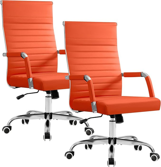 Furmax Ergonomic Office Desk Chair, Orange, 2-Pack