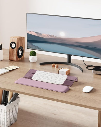 Laborio Computer Keyboard Wrist Rest Stand for Desktop, Keyboard Holder for Easy Typing with Wrist Pad for Office Desk, Home, School (Rose Pink)