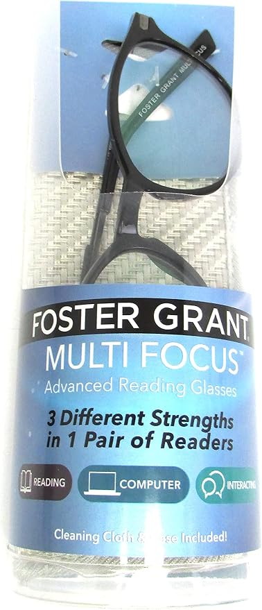 Foster Grant unisex-adult Mckay Multifocus Reading Glasses Round reading-glasses