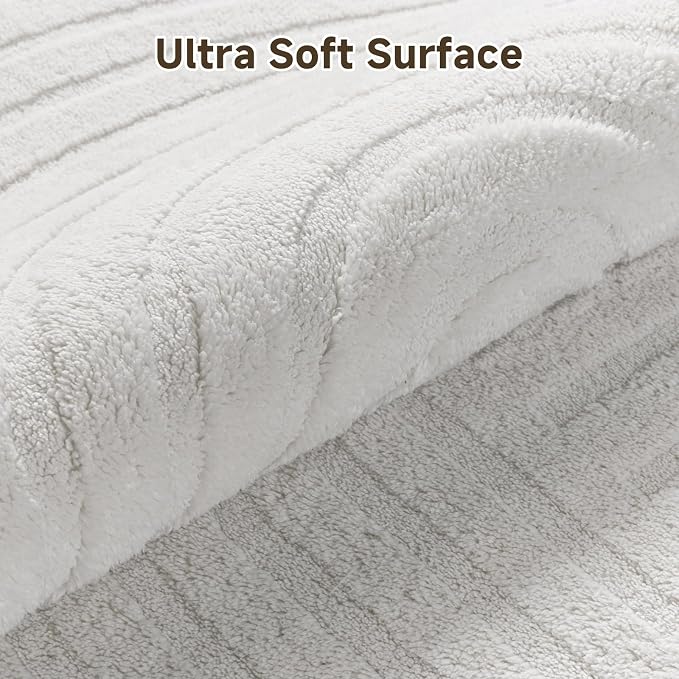 Pauwer 2x3 Washable Area Rugs for Living Room Modern White Solid Color Soft Fluffy Rugs for Bedroom Non Slip Boho Accent Indoor Mat Floor Carpet Cover for Kids Room Dining Room Kitchen Office