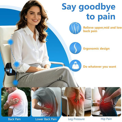 Lumbar Roll 2 Pack, Upgrated Soft & Firm Density with Non Slip Adjustable Straps, Low Back Lumbar Support for Office Chair & Car Seat Back Support Cushion, Lumbar Support for Car Seats, Desk Chair