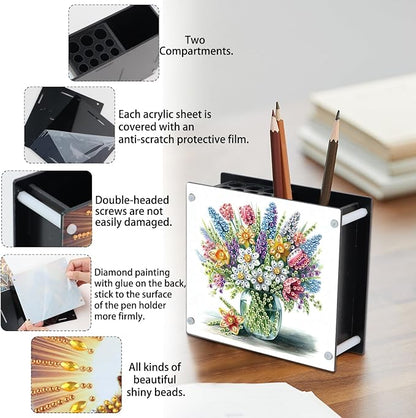 DIY Diamond Painting Kit，Vase Special Shape diamond painting pen holder, Acrylic Daily Office Desktop Decoration Storage Item