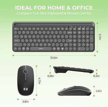 seenda Bluetooth Keyboard and Mouse for iPad, CTU-301 Wireless Multi-Device Connection Bluetooth+2.4G Keyboard Mouse Combo with Tablet Holder for iPad/MacBook/Windows, iOS/Android/Phone, Black