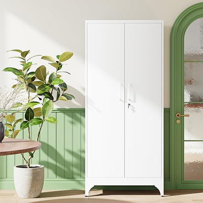 Letaya 71" H Metal Storage Cabinet with 2 Doors and 4 Shelves,Tall Kitchen Pantry Cabinets,Utility Pantry Organizers for Cupboard/Dining/Bathroom/Home Office/Garage, Steel Tool Cabinets