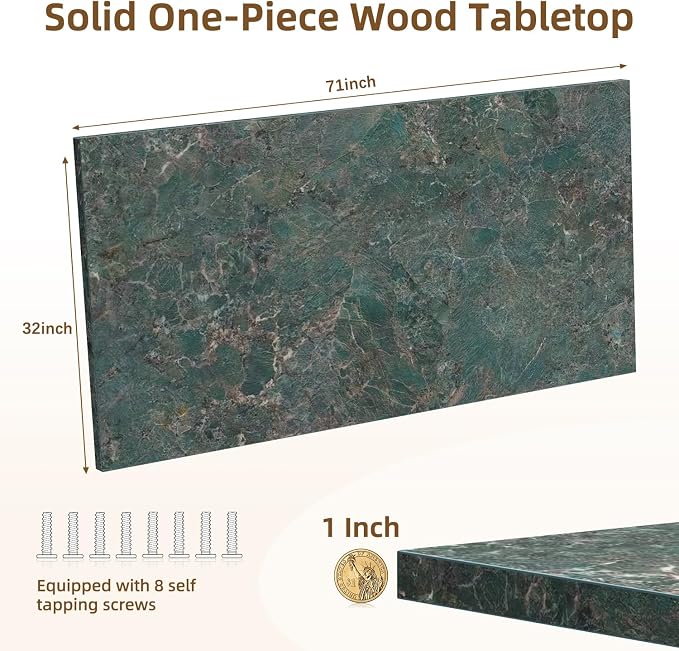 Universal Solid One-Piece Wood Table Top, 71"x32"x1" Workbench Top - Rectangular Particle Board for Standing Desk, Home Office Desk Countertop DlY, Washer Dryer, Coffee, Bar Tabletop