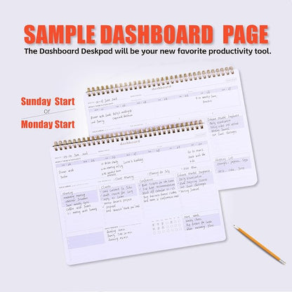 Sunday Start Weekly Planner with Habit Tracker - 8.5×11" Professional Productivity Tools to Organize Your Daily Tasks, Goals, Projects - Dashboard Desk Pad - ADHD To-Do List Notepad