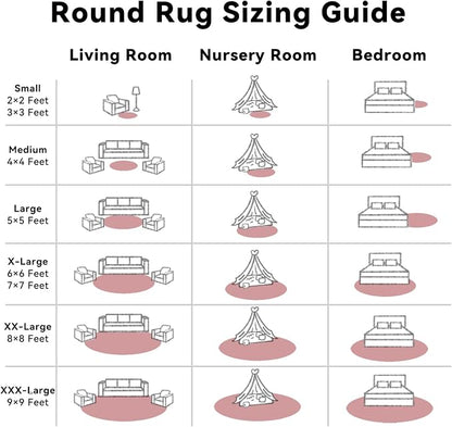 OLANLY Pale Pink Round Rugs for Bedroom - Machine Washable, 2 ft Circle Area Rugs for Living Room, Soft and Fluffy Shaggy Carpet for Teen Girls and Boys, Nursery Rooms, Dorms, Home Decor Aesthetic
