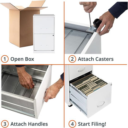 Lorell LYS SOHO File/File Mobile File Cabinet, White