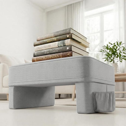 septsun Reading Pillow for Gaming,Soft Lap Desk Pillow for Laptop,Ultimate Lap Pillow with Cup Holder Pocket,Comfort Laptop Lap Desk for Bed Couch Car (Gray, Large)