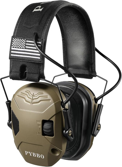 Electronic Shooting Ear Protection w/Gel Pads, 23dB NRR Active Noise Reduction & 3X Amplification Headset for Shooters