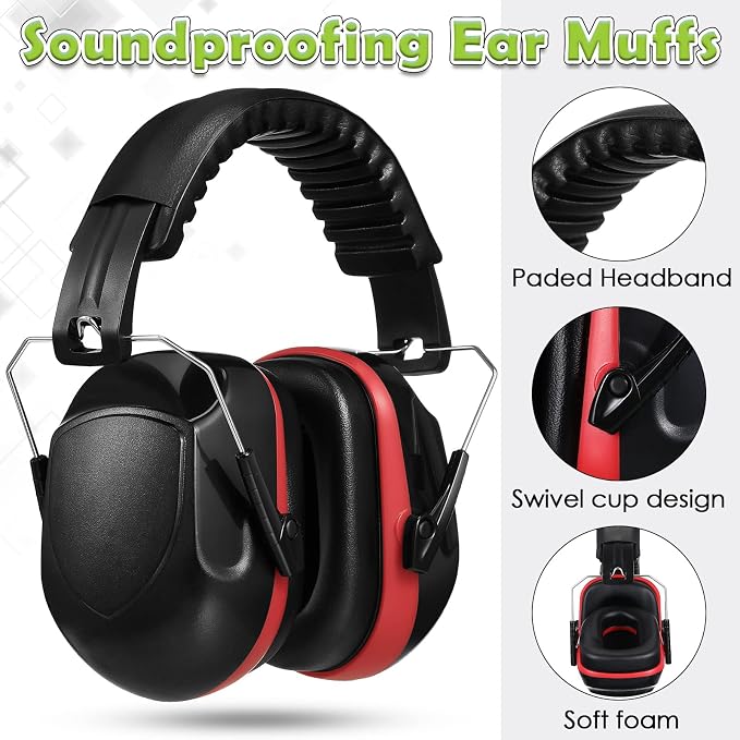 Yunsailing 4 Pcs Nrr 28db Noise Reduction Ear Protection Hearing Protection Muffs Foldable Headphones for Shooting