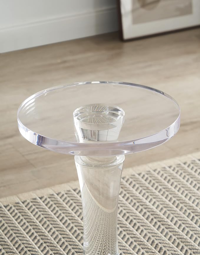 Artmaze Clear Acrylic Small End Table,Drink Table,for Office, Living Room and Bedroom, 12x12 inch，20 inch High