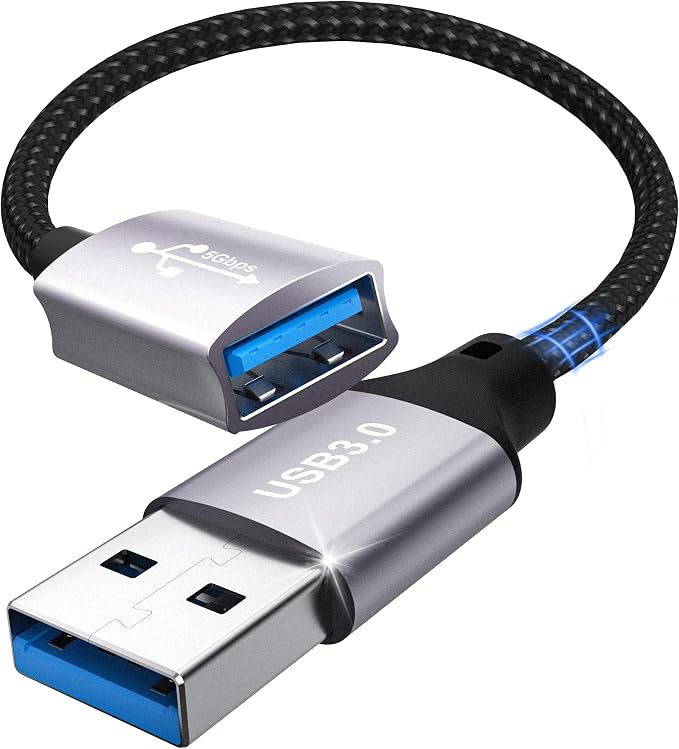 USB 3.0 Extension Cable 0.65ft,5Gbps USB extension Cable,A to A usb extension Cable for USB sticks,card readers,keyboards,printers,scanners,cameras,mice,headsets,usb hubs,printers,webcams,PS5/4