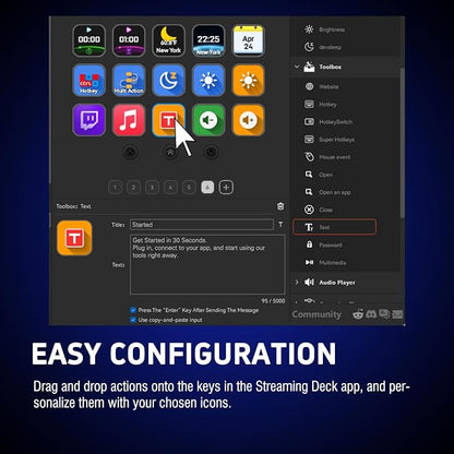 Macro Keypad, Stream Controller Deck Gaming Streaming Shortcut Keyboard, 18 Programmable Keys Customizable Visual AI Pad USB Soundboard for OBS, YouTube, Desk Office Setup, Laptop, PC, Mac