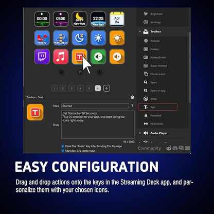 VSDINSIDE Macro Keypad, Stream Controller Deck Gaming Streaming Shortcut Keyboard, 18 Programmable Keys Customizable Visual AI Pad USB Soundboard for OBS, YouTube, Desk Office Setup, Laptop, PC, Mac