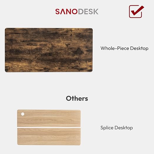 SANODESK Universal Tabletop 55"x28"x1" Thickness One-Piece Table Top Rectangular Particle Board for Standing Desk and Home Office Countertop DIY,Rustic Brown Desk Top