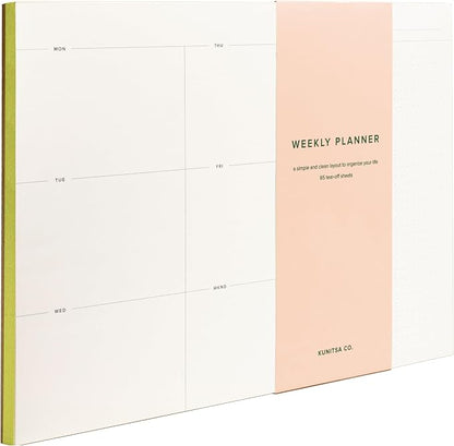 Weekly To-Do List Notepad – Desk Pad for Work and Study, Lime, 11.7x8.3 Inches