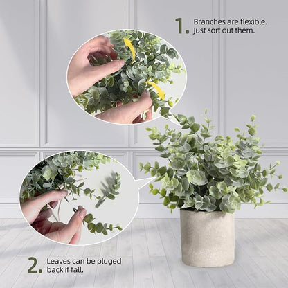 3 Pack Small Fake Plants in Pulp Pot for Home Decor | Artificial Agave Plants Indoor, for Bathroom Bedroom Shelf Office Kitchen Room Decor, Easy to Clean, Lifelike Appearance