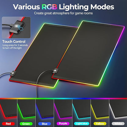 KDD RGB Mouse Pad with Wireless Charging - Desk Mat with Phone Holder and 15W Fast Charger - Gaming Mousepad with Ultra-Smooth Surface, Non-Slip Base - Keyboard Mat for Home Office Gamer Accessories