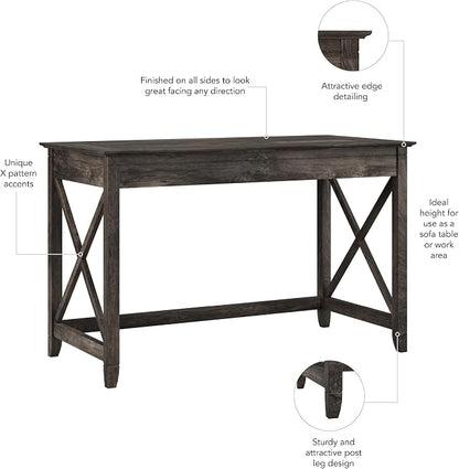Bush Home Key West 48W Writing Desk in Dark Gray Hickory