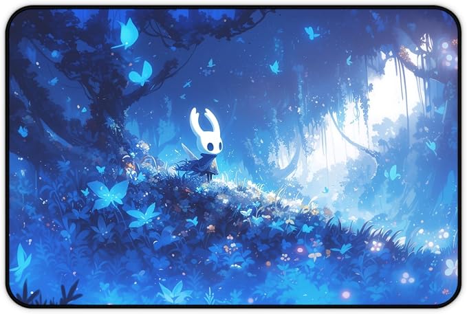 Hollow Knight Inspired Fanart Gaming Mouse Pad, Home Office Desk mat, Cozy Gamer Mouse Pad – Large 31x15.5 Inch, Non-Slip Neoprene, Indie Game & Hollow Knight Aesthetic Office Desk mat (Small)