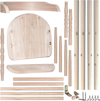 Sargent's Sons Amish Style Wooden Youth Chair, Desk Chair, Youth Dinning Chair with Step & Arms (Natural DIY You Finish)