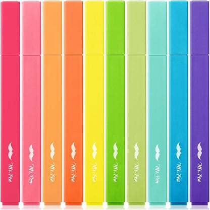 Mr. Pen- Aesthetic Highlighters No Bleed, 10 Pack, Vibrant Colors | Chisel Tip, Cute Highlighters Assorted Colors for Journaling, Highlighting, Underlining, Fast Dry, Back to School Supplies