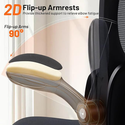 AreShark Drafting Office Chair - Ergonomic Tall Office Chair with Adjustable Footrest Ring - Counter Height Adjustable Rolling Standing Desk Chair with Lumbar Support and Flip-up Armrests for Home