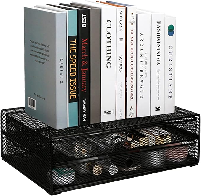 Exerz Monitor Display Stand with Drawers - Desk Organizer with Computer Monitor Stand Riser - Max 15kgs