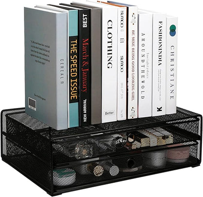 Exerz Monitor Display Stand with Drawers - Desk Organizer with Computer Monitor Stand Riser - Max 15kgs