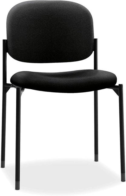 HON Scatter Fabric Guest Office Chair, Armless Stackable Seating for Waiting Rooms, Lobbies, Conference Areas, and Offices, Side Chair for Reception and Training Spaces, Black