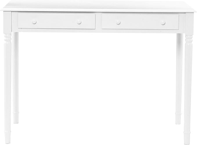 SEI Furniture - Writing 2-drawer Desk- Crisp White - Transitional Design, White Finish - Ideal for Home Office, Bedroom (HO8800)
