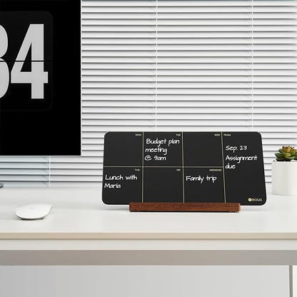Desktop Black Glass Weekly Planner Dry Erase Whiteboard with Detachable Wood Stand,Small Portable Week Calendar to Do List White Board 12x6 for Office, Home, Schools, Marker&Eraser Included, Yeoux | Detachable Wood Stand, Small Portable, Week Calendar ...