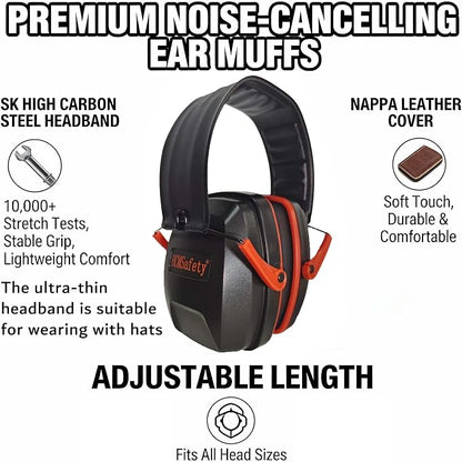 Ear Muffs For Noise Reduction Cancelling SNR 33dB Hearing Protection Headphones Earmuffs Shooting Gun Range Mowing Ultimate Comfort Design High Blocking