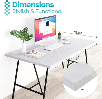 Kaboon 36x24 inches Tabletop, Solid One-Piece Desktop for Sit Stand Desk, Double Desks, L Desk DIY,Wood Countertop Home or Commercial Use,1 inch Thick, White Rock
